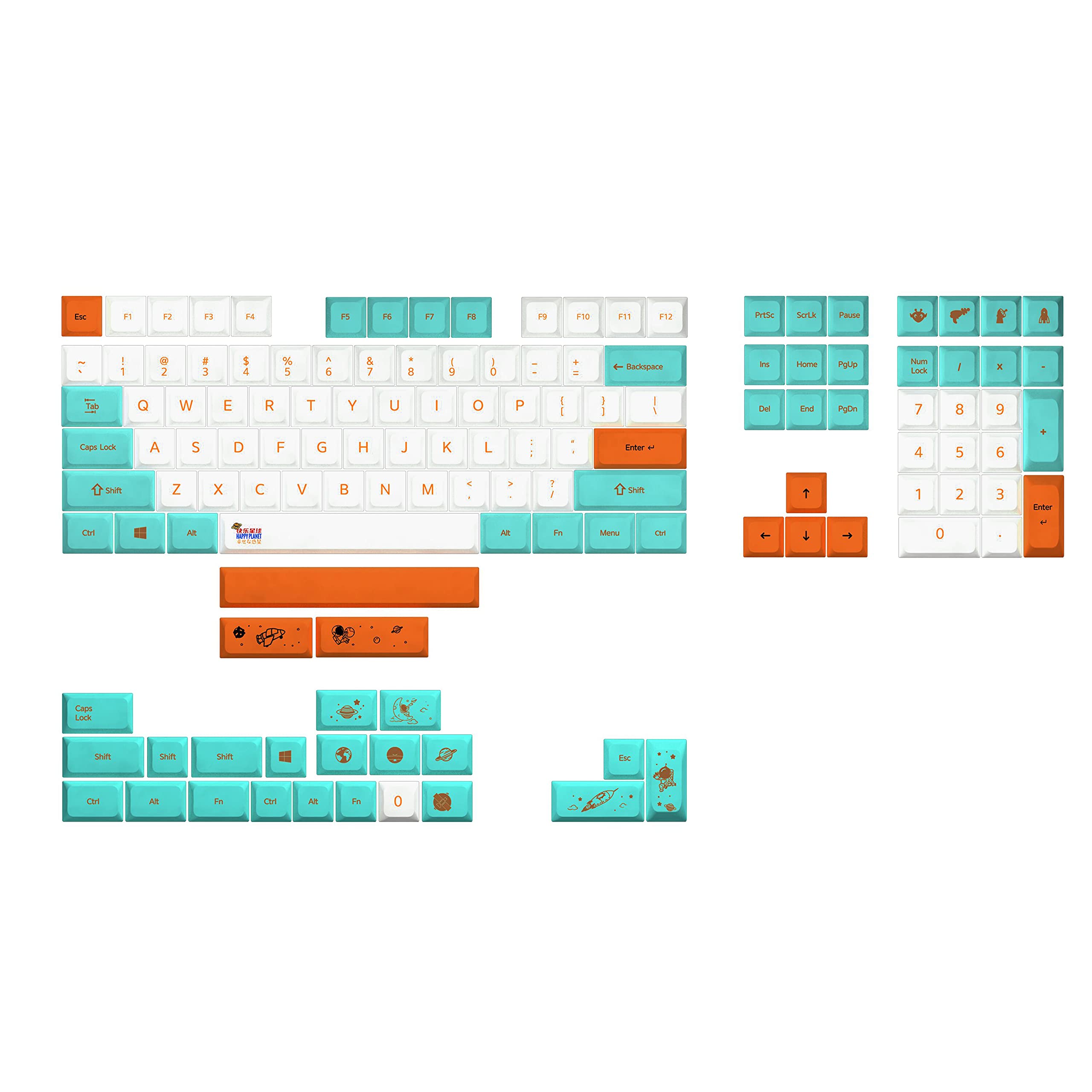 Amazon.com: KPREPUBLIC XDA V2 Happy Planet Dye Sub Keycap Set